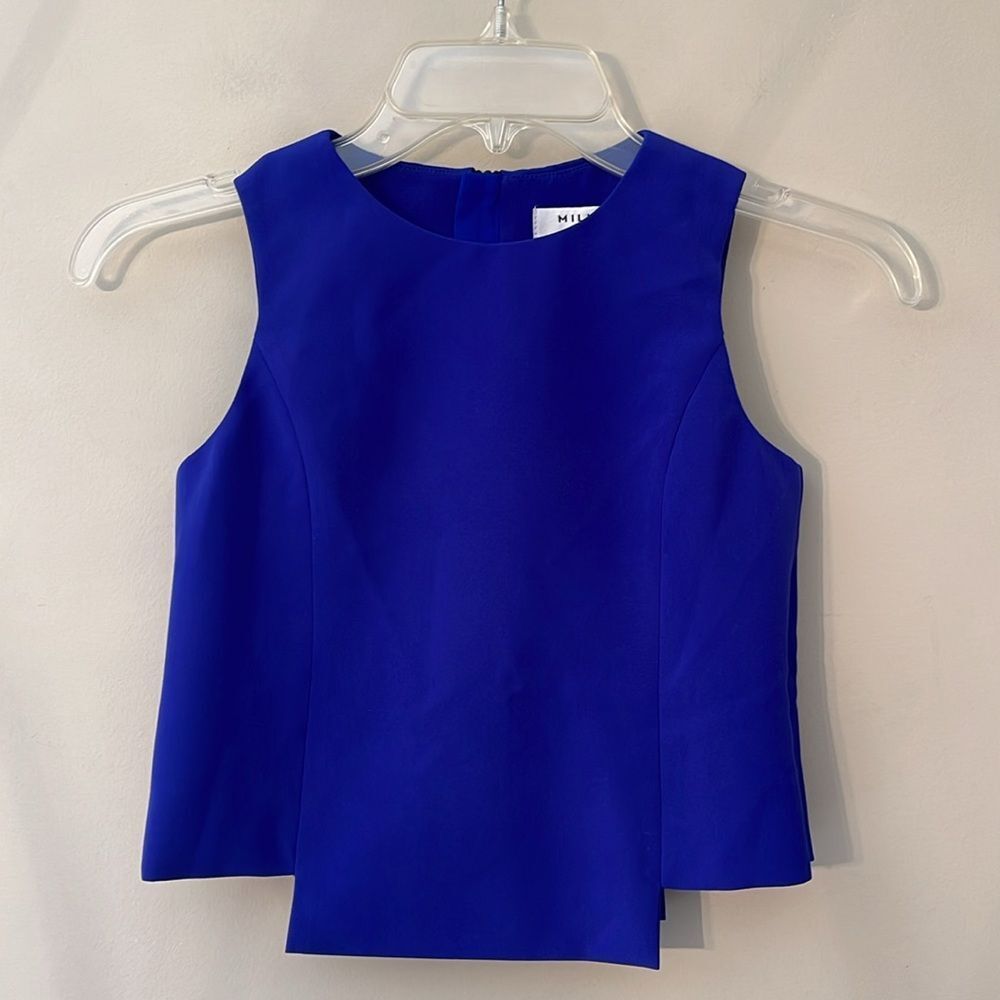 Milly Minis Cady Seamed Top Size 8 Sapphire Blue New with Tags - Picture 6 of 13